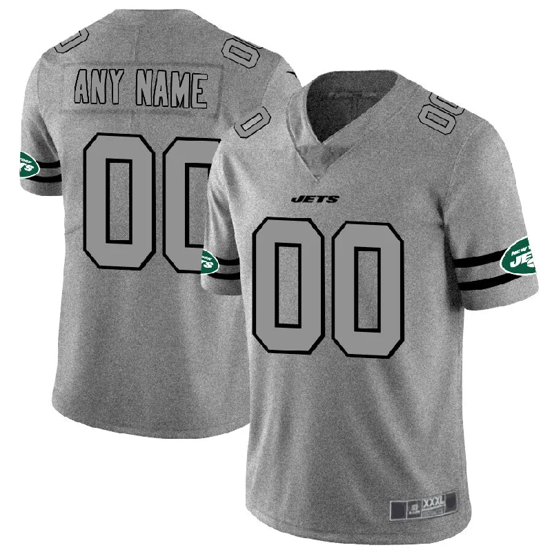 Custom New York Jets 2019 Gray Gridiron Gray Vapor Untouchable Limited Jersey American Stitched Jersey Football Jerseys