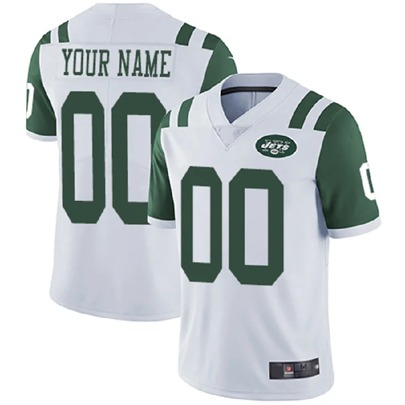 Custom New York Jets Road White Vapor Untouchable Limited Jersey American Stitched Jersey Football Jerseys