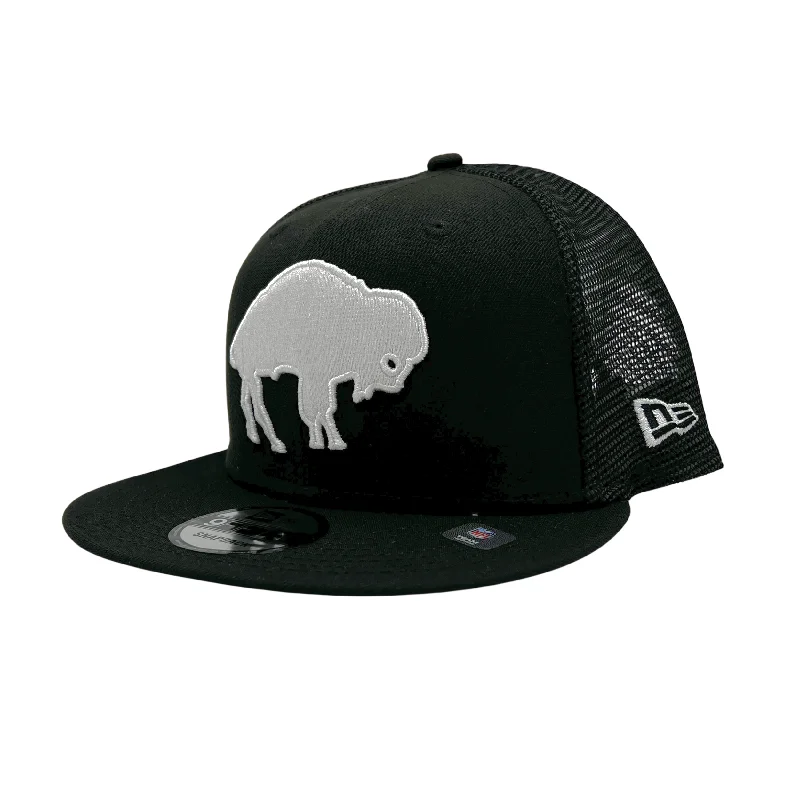 New Era Bills 9FIFTY Black With Retro Logo Snapback