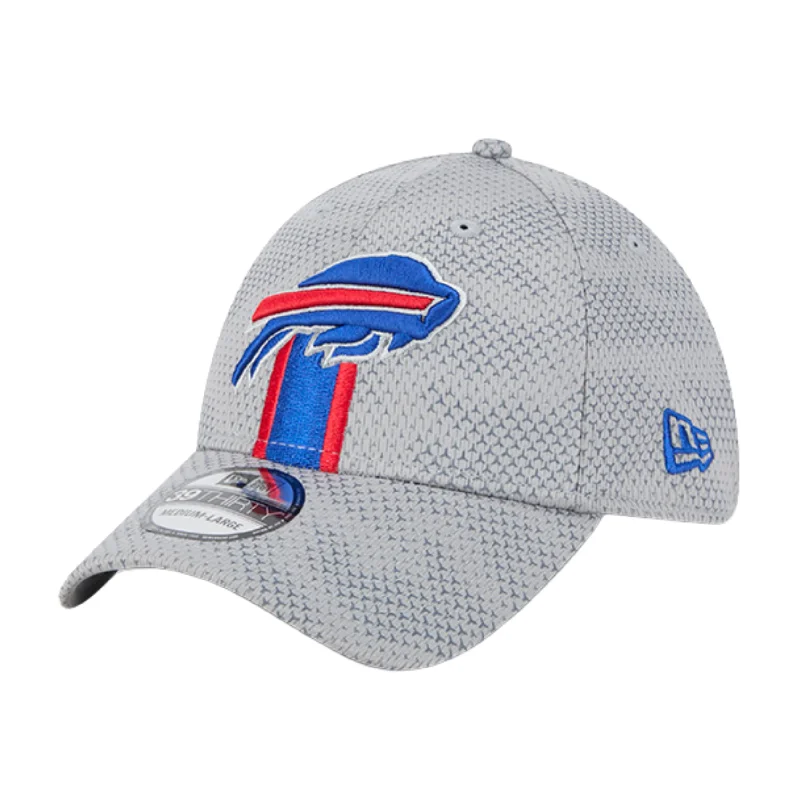 New Era 39THIRTY Bills 2024 Sideline Team Stripes Gray Stretch Fit