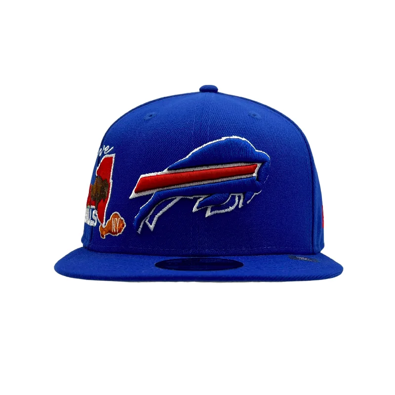 New Era Bills 9FIFTY With State, Bison, & Chicken Wing Icon Royal Hat