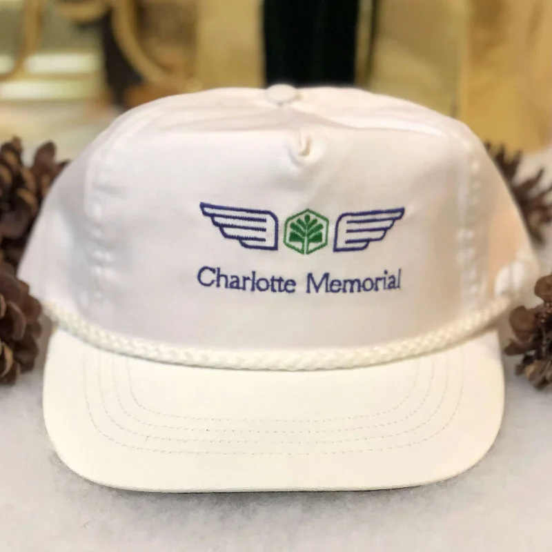 Vintage Deadstock NWOT Charlotte Memorial Twill Snapback Hat