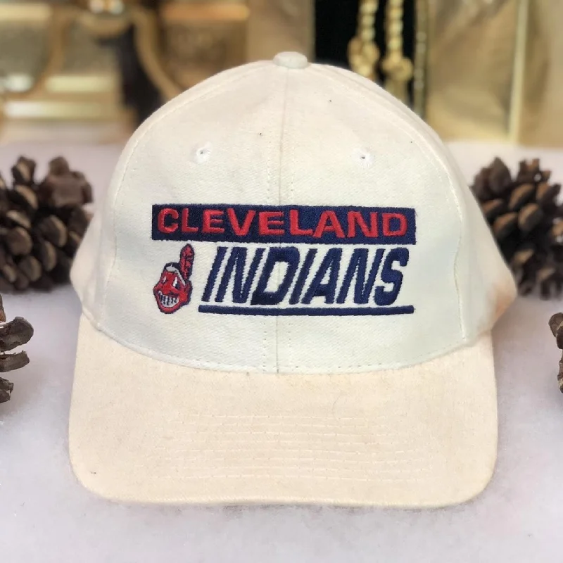 Vintage Deadstock NWOT MLB Cleveland Indians Logo Athletic Snapback Hat