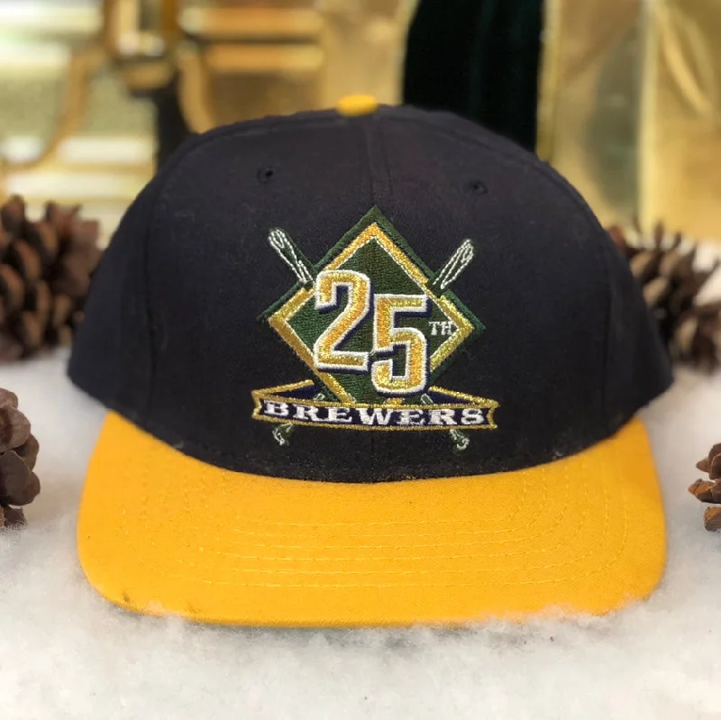 Vintage Deadstock NWT MLB Milwaukee Brewers 25th Anniversary Snapback Hat