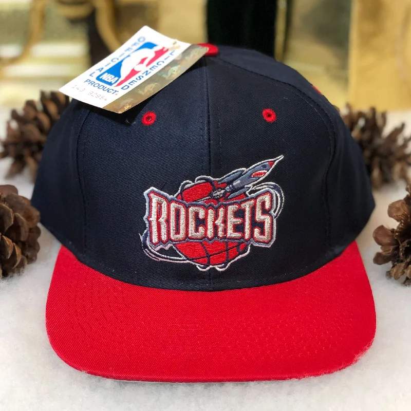 Vintage Deadstock NWT NBA Houston Rockets Logo 7 Twill Snapback Hat