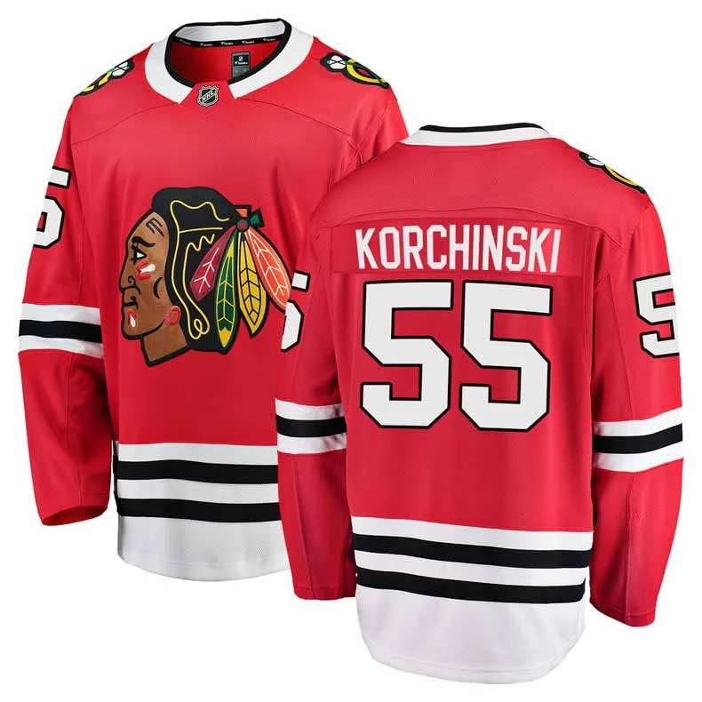 Chicago Blackhawks Kevin Korchinski Home Breakaway Jersey w/ Authentic Lettering