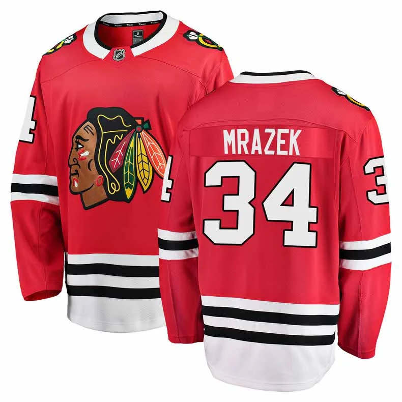 Chicago Blackhawks Petr Mrazek Youth Home Premier Jersey w/ Authentic Lettering