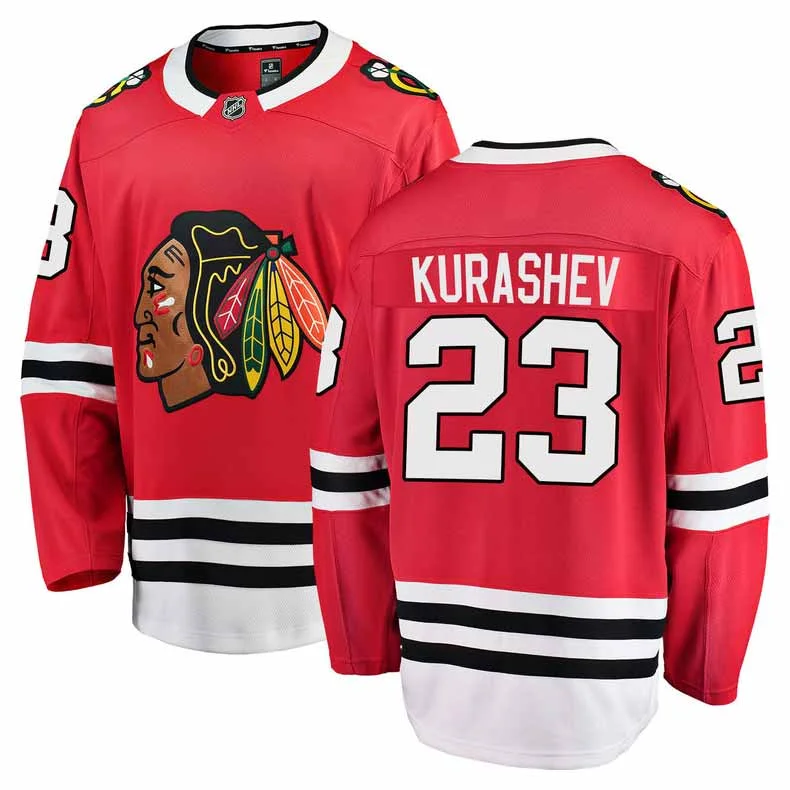 Chicago Blackhawks Philipp Kurashev Youth Home Premier Jersey w/ Authentic Lettering