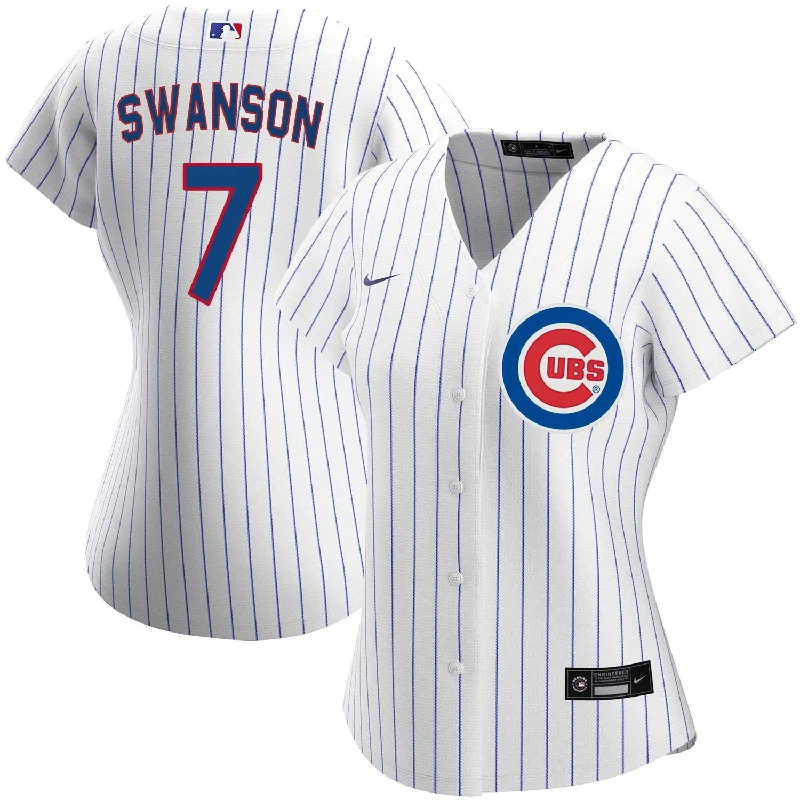 Chicago Cubs Dansby Swanson Nike Women's Home Limited Replica Jersey With Authentic Lettering