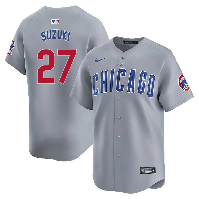 Chicago Cubs Seiya Suzuki Nike Road Vapor Limited Jersey W/ Authentic Lettering