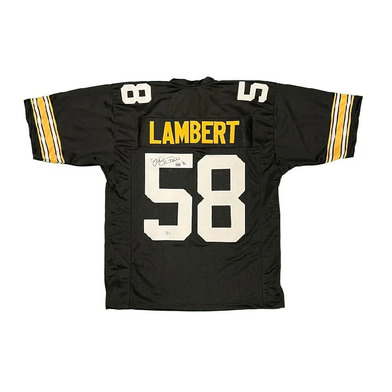 Jack Lambert Signed Black Custom Jersey (Shortsleeve) 'HOF 90'