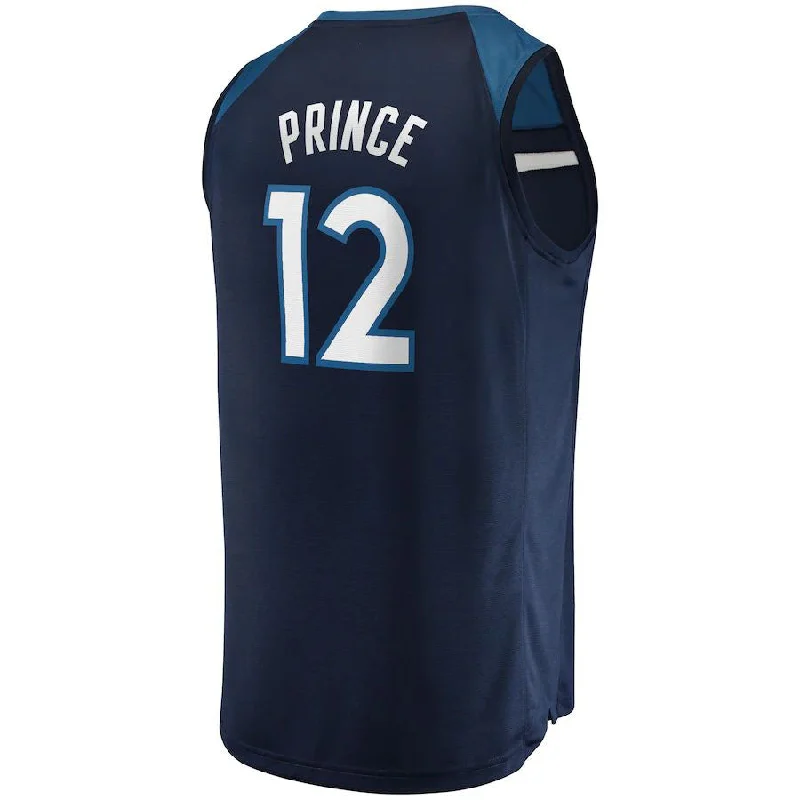 M.Timberwolves #12 Taurean Prince Fanatics Branded  2021-22 Fast Break Replica Jersey Icon Edition Navy Stitched American Basketball Jersey