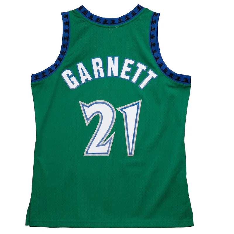 M.Timberwolves #21 Kevin Garnett Mitchell & Ness 1997-98 Hardwood Classics Reload 2.0 Swingman Jersey Green Stitched American Basketball Jersey