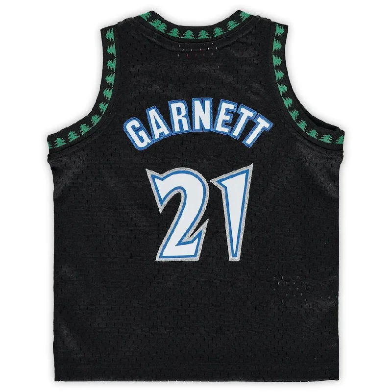 M.Timberwolves #21 Kevin Garnett Mitchell & Ness Infant 1997-98 Hardwood Classics Retired Player Jersey Black Stitched American Basketball Jersey