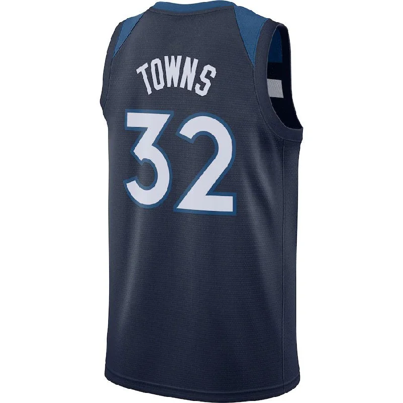 M.Timberwolves #32 Karl-Anthony Towns Swingman Jersey Navy Stitched American Basketball Jersey