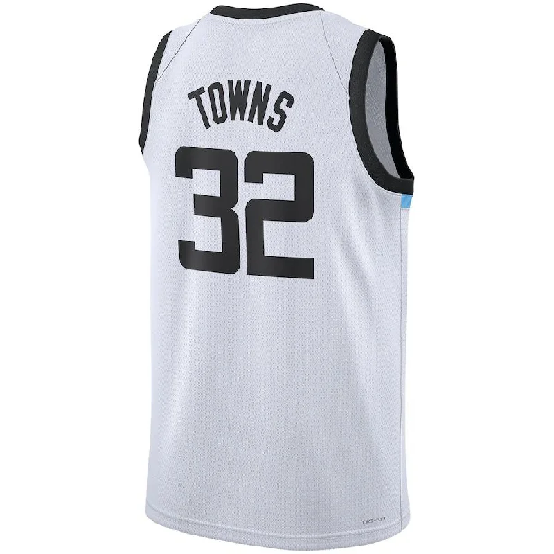 M.Timberwolves #32 Karl-Anthony Towns Unisex 2022-23 Swingman Jersey City Edition White Stitched American Basketball Jersey