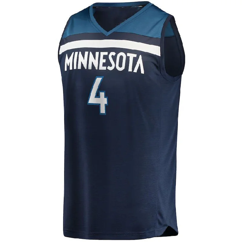 M.Timberwolves #4 Jaylen Nowell Fanatics Branded  Fast Break Replica Jersey Icon Edition Navy Stitched American Basketball Jersey