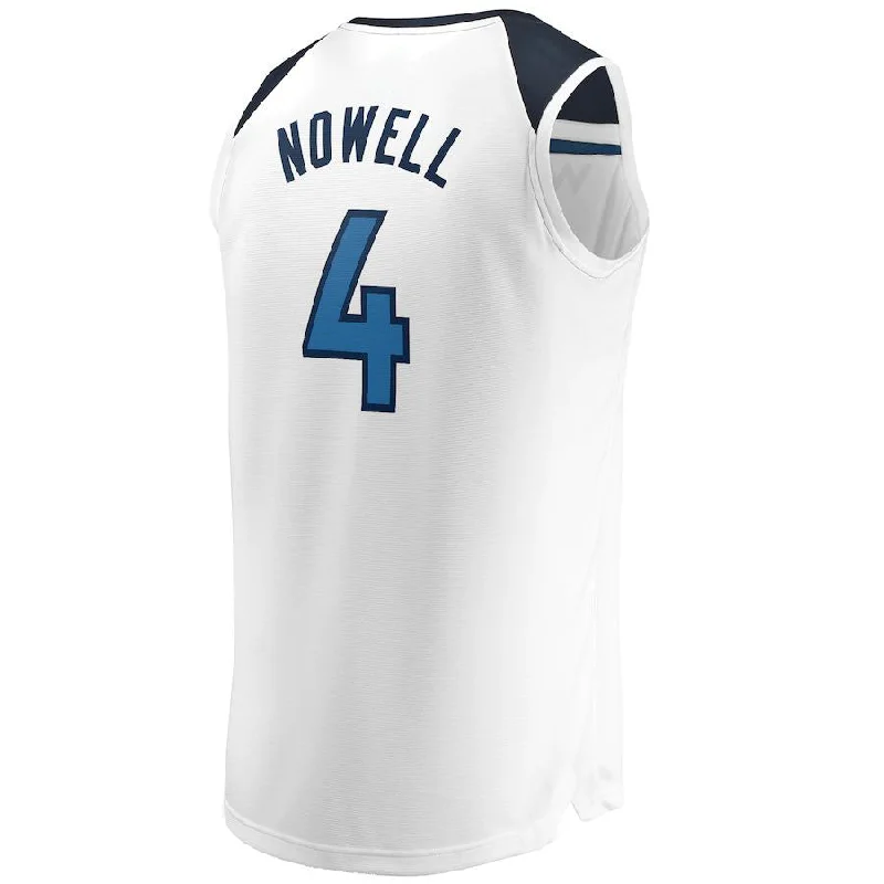 M.Timberwolves #4 Jaylen Nowell Fanatics Branded  Fast Break Replica Jersey White Association Edition Stitched American Basketball Jersey