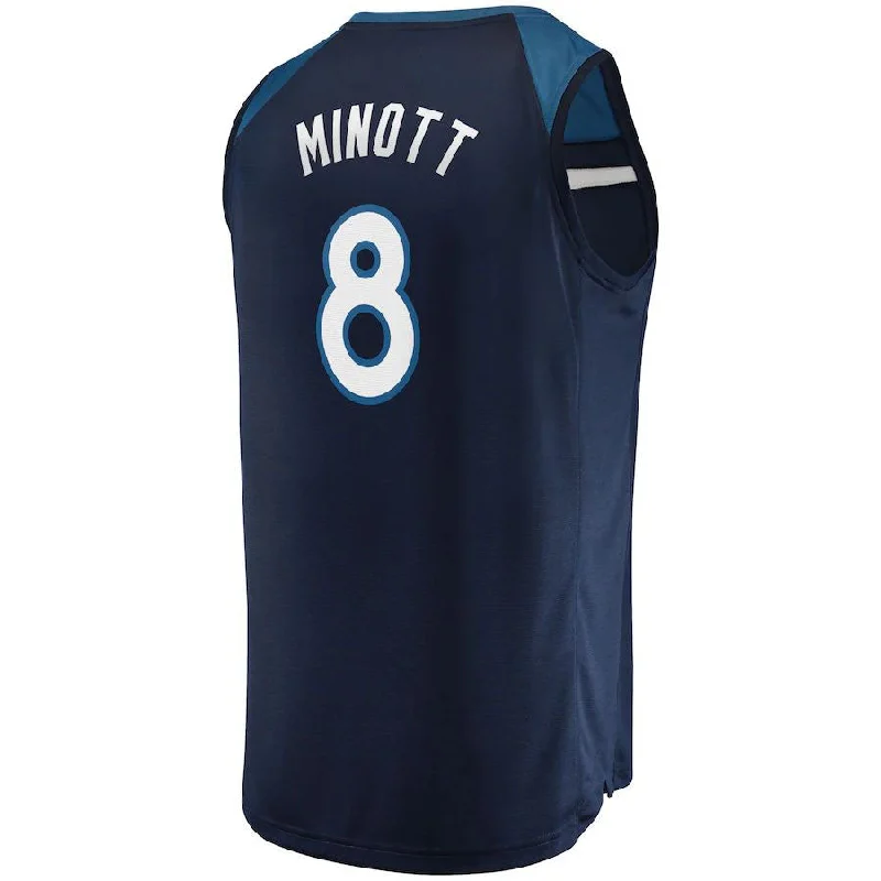 M.Timberwolves #8 Josh Minott Fanatics Branded 2021-22 Fast Break Replica Jersey - Icon Edition Navy Stitched American Basketball Jersey