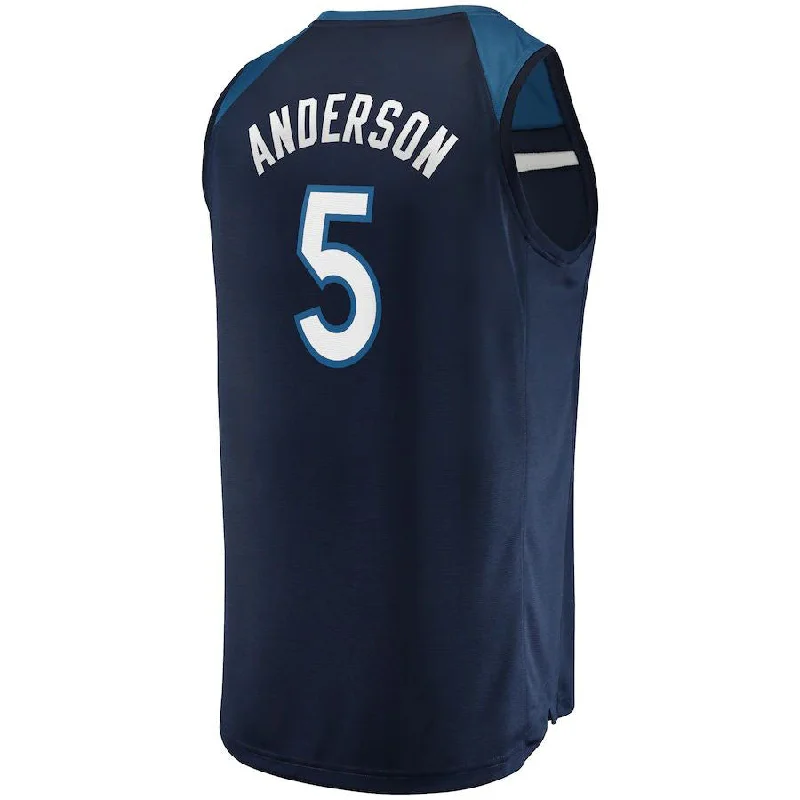 M.Timberwolves #5 Kyle Anderson Fanatics Branded Fast Break Replica Jersey Navy Stitched American Basketball Jersey