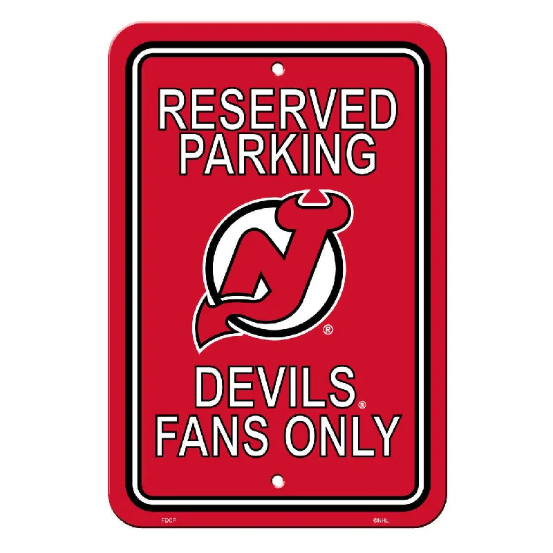 New Jersey Devils Sign 12x18 Plastic Reserved Parking Style CO