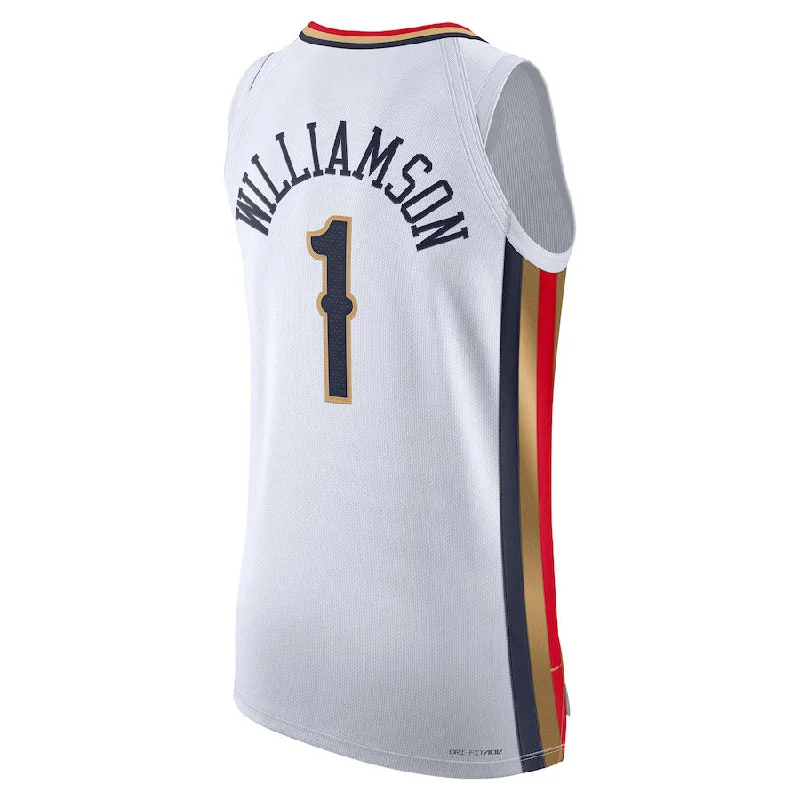 NO.Pelicans #1 Zion Williamson 2021-22 Authentic Player Jersey City Edition White Stitched American Basketball Jersey