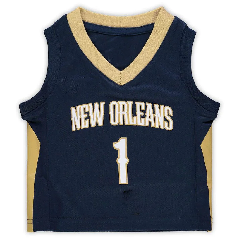 NO.Pelicans #1 Zion Williamson Infant Replica Jersey Icon Edition Navy Stitched American Basketball Jersey