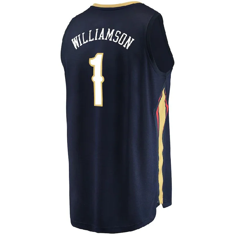 NO.Pelicans #1 Zion Williamson Fanatics Branded  Replica Fast Break Jersey Icon Edition Navy Stitched American Basketball Jersey