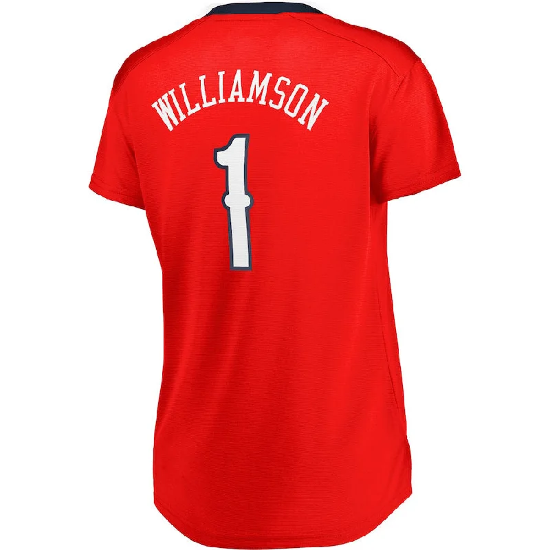 NO.Pelicans #1 Zion Williamson Fanatics Branded Women's Fast Break Replica Jersey Statement Edition Red Statement Edition Stitched American Basketball Jersey