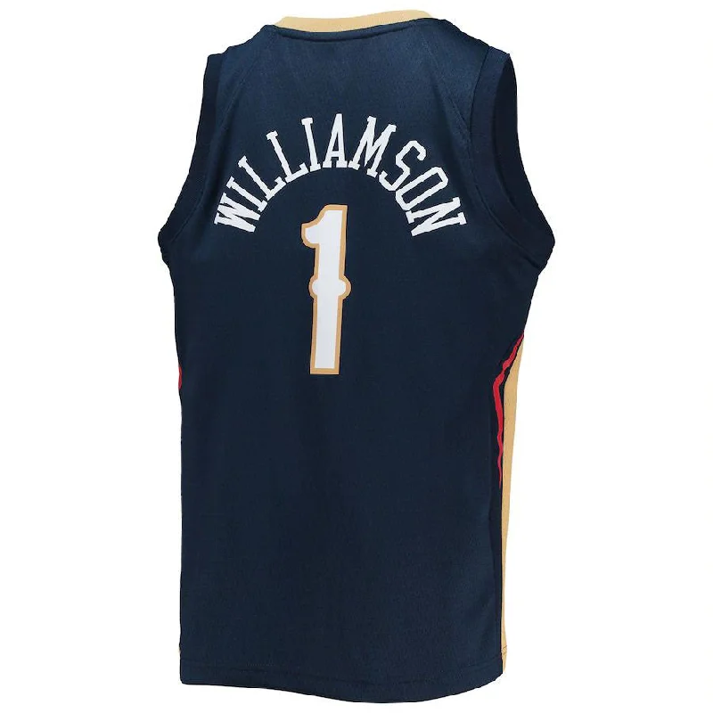 NO.Pelicans #1 Zion Williamson 2021-22 Diamond Swingman Jersey Icon Edition Navy Stitched American Basketball Jersey