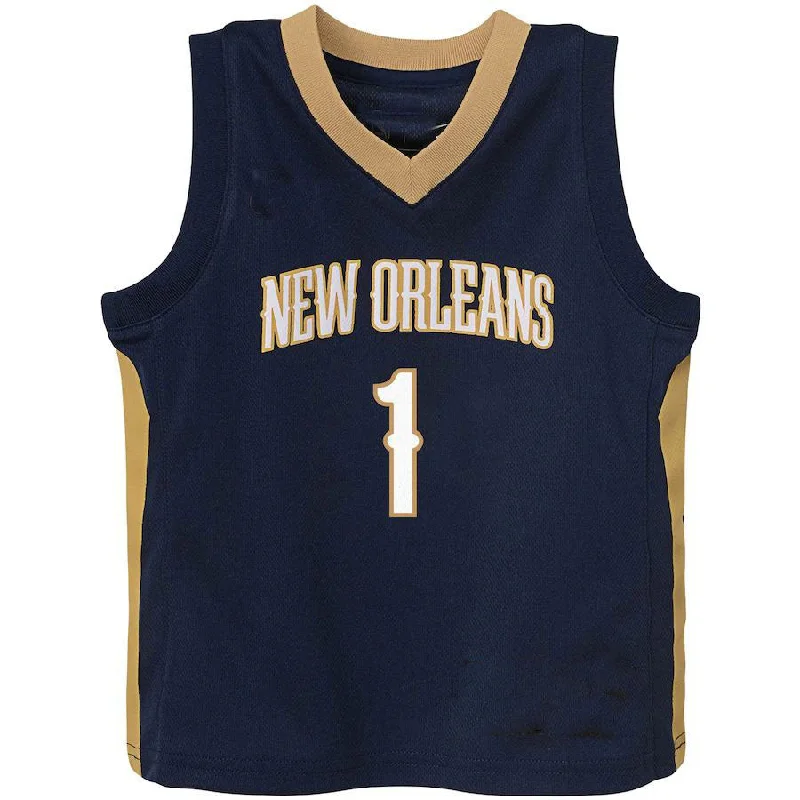 NO.Pelicans #1 Zion Williamson Pelicans Toddler Replica Jersey  Icon Edition Navy Stitched American Basketball Jersey