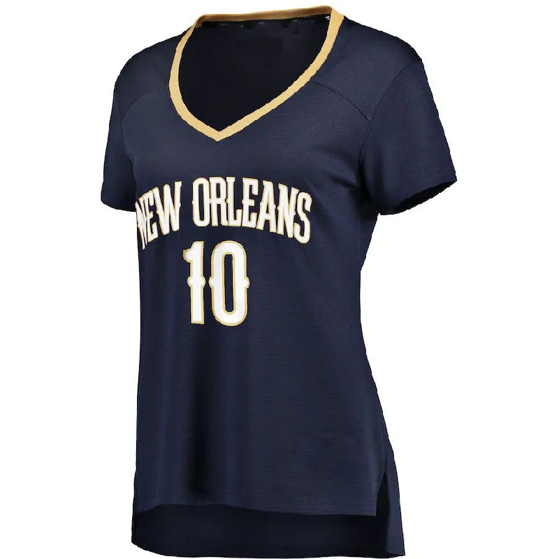 NO.Pelicans #10 Jaxson Hayes Fanatics Branded Women's Fast Break Replica Jersey Navy Icon Edition Stitched American Basketball Jersey