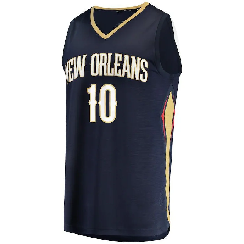 NO.Pelicans #10 Jaxson Hayes Fanatics Branded Fast Break Replica Jersey  Navy Icon Edition Stitched American Basketball Jersey