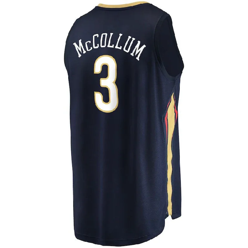 NO.Pelicans #3 C.J. McCollum  Fanatics Branded  2021-22 Fast Break Replica Player Jersey  Navy Stitched American Basketball Jersey