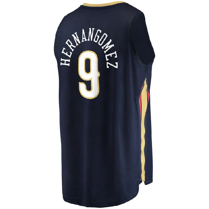 NO.Pelicans #9 Willy Hernangomez Fanatics Branded  2021-22 Fast Break Replica Jersey   Icon Edition Navy Stitched American Basketball Jersey