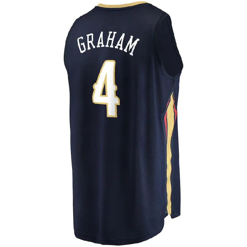 NO.Pelicans #4 Devonte' Graham Fanatics Branded  2021-22 Fast Break Replica Jersey Icon Edition Navy Stitched American Basketball Jersey