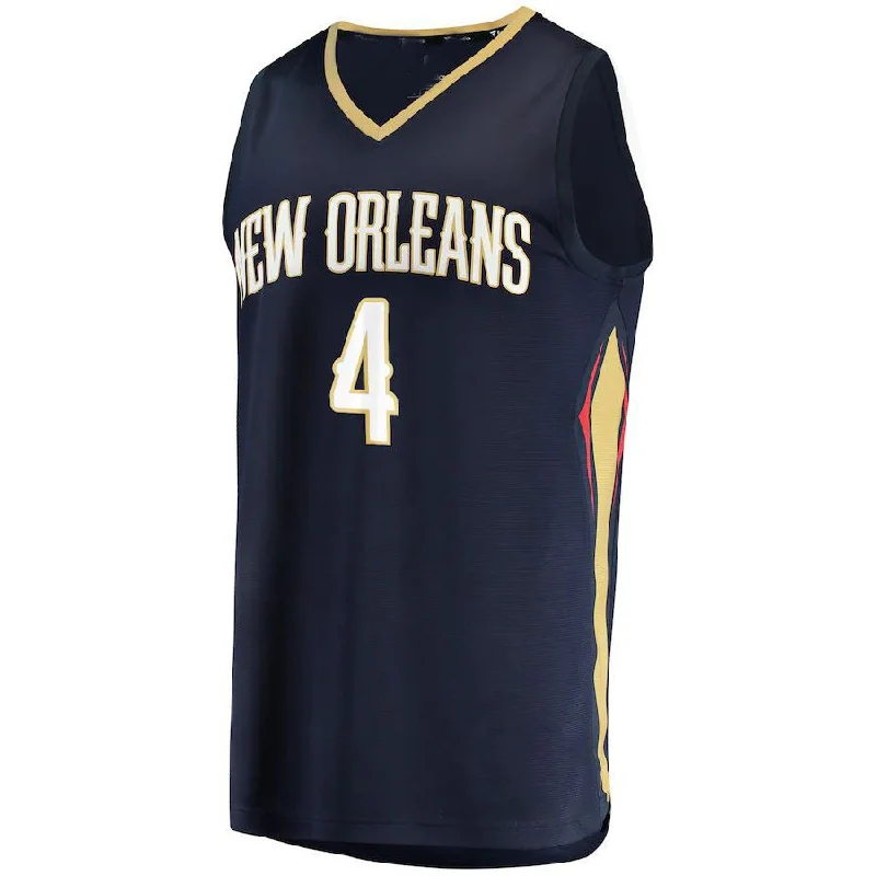 NO.Pelicans #4 Devonte' Graham Fanatics Branded 2021-22 Fast Break Replica Jersey Icon Edition Navy Stitched American Basketball Jersey