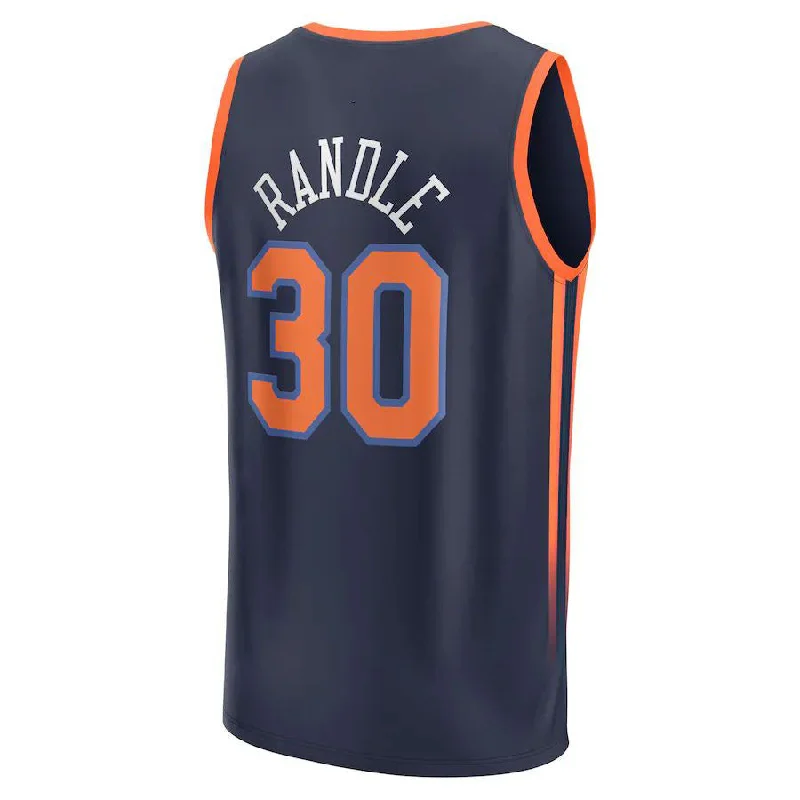 NY.Knicks #30 Julius Randle Fanatics Branded  2022-23 Fast Break Player Jersey Navy  Statement Edition Stitched American Basketball Jersey