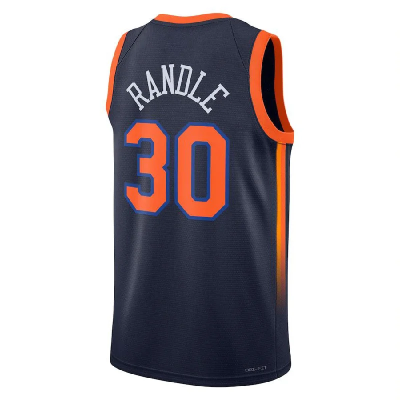 NY.Knicks #30 Julius Randle Jordan Brand 2022-23 Statement Edition Swingman Jersey Navy Stitched American Basketball Jersey