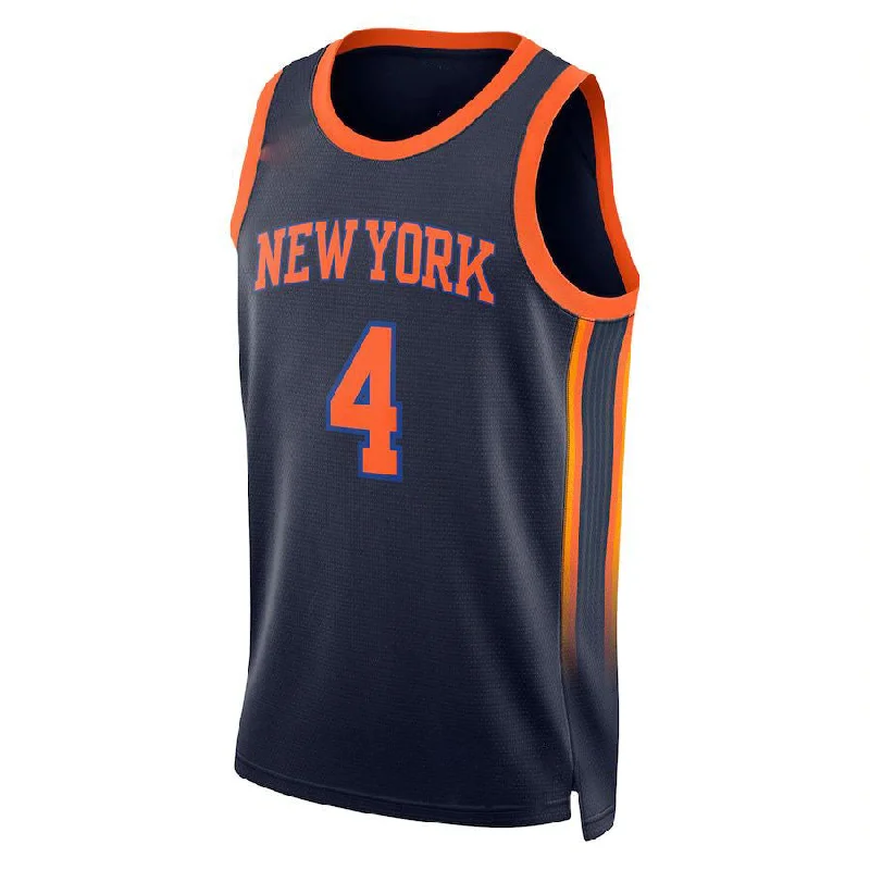 NY.Knicks #4 Derrick Rose Jordan Brand 2022-23 Statement Edition Swingman Jersey Navy Stitched American Basketball Jersey