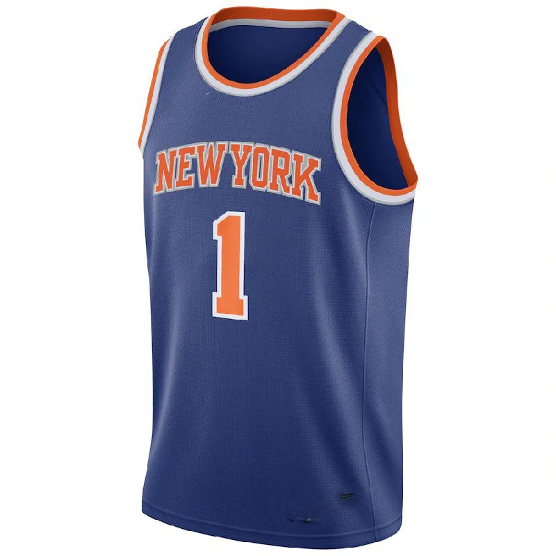 NY.Knicks #1 Obi Toppin 2020  Draft First Round Pick Swingman Jersey Royal Icon Edition Stitched American Basketball Jersey