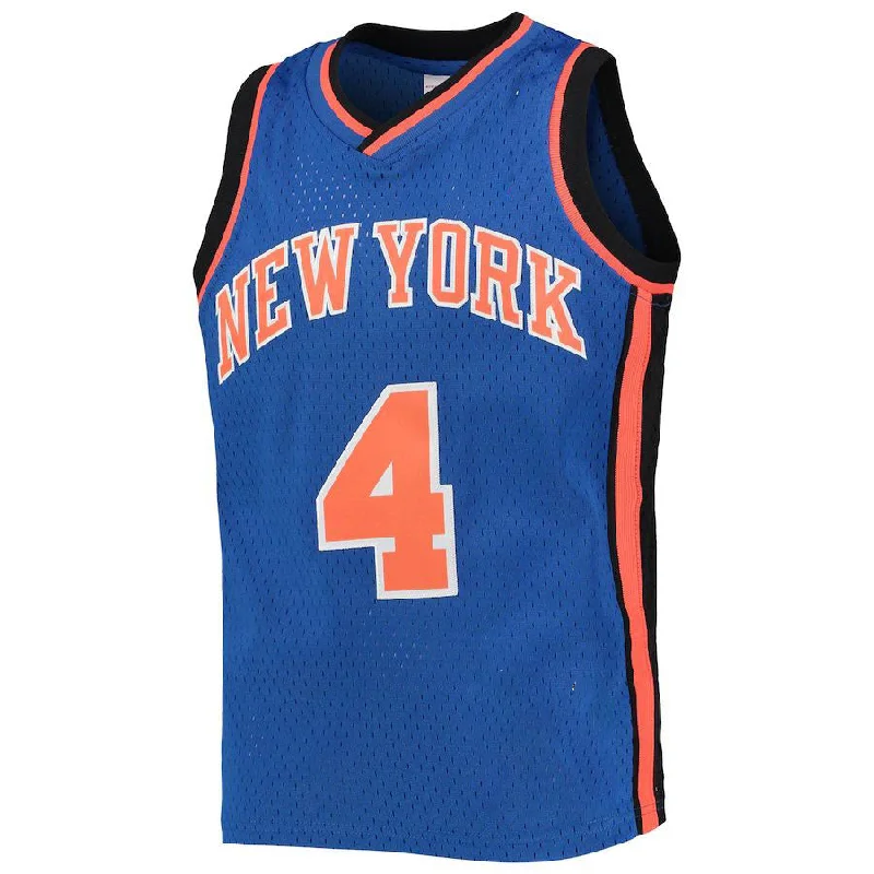 NY.Knicks #4 Nate Robinson Mitchell & Ness  2005-06 Hardwood Classics Swingman Jersey  Blue Stitched American Basketball Jersey