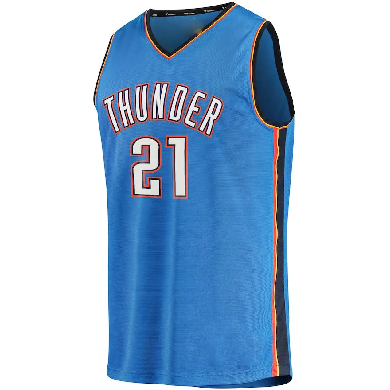 OC.Thunder #21 Aaron Wiggins Fanatics Branded  2021-22 Fast Break Replica Jersey Icon Edition Blue Stitched American Basketball Jersey