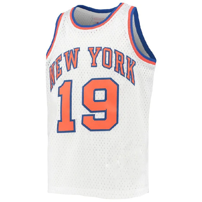 NY.Knicks #19 Willis Reed Mitchell & Ness  1969-70 Hardwood Classics Swingman Jersey White Stitched American Basketball Jersey