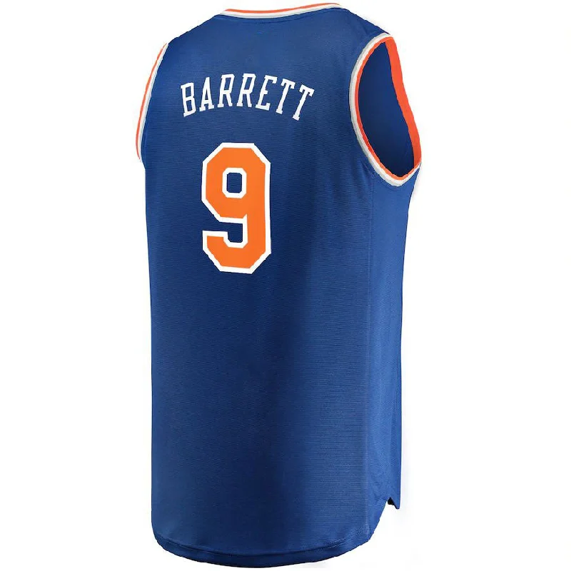 NY.Knicks #9 RJ Barrett Fanatics Branded Replica Fast Break Jersey Blue  Icon Edition Stitched American Basketball Jersey