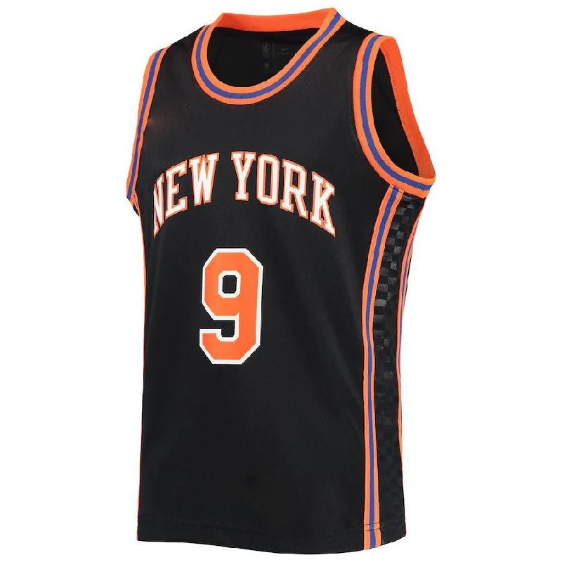 NY.Knicks #9 RJ Barrett  2021-22 Swingman Jersey City Edition Black Stitched American Basketball Jersey