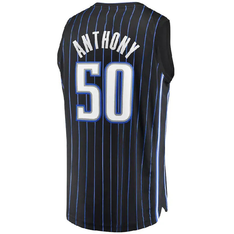 O.Magic #50 Cole Anthony Fanatics Branded  2020  Draft First Round Pick Fast Break Replica Jersey Icon Edition Black Stitched American Basketball Jersey