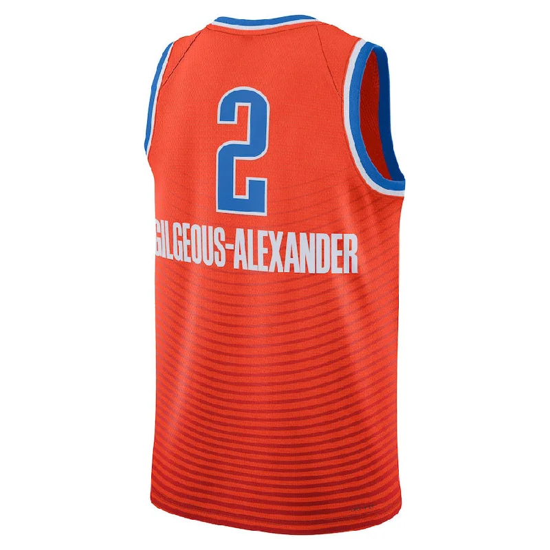 OC.Thunder #2 Shai Gilgeous-Alexander Jordan Brand 2022-23 Statement Edition Swingman Jersey Orange Stitched American Basketball Jersey