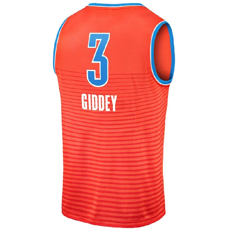 OC.Thunder #3 Josh Giddey Fanatics Branded  2021-22 Fast Break Replica Player Jersey Orange Statement Edition Stitched American Basketball Jersey