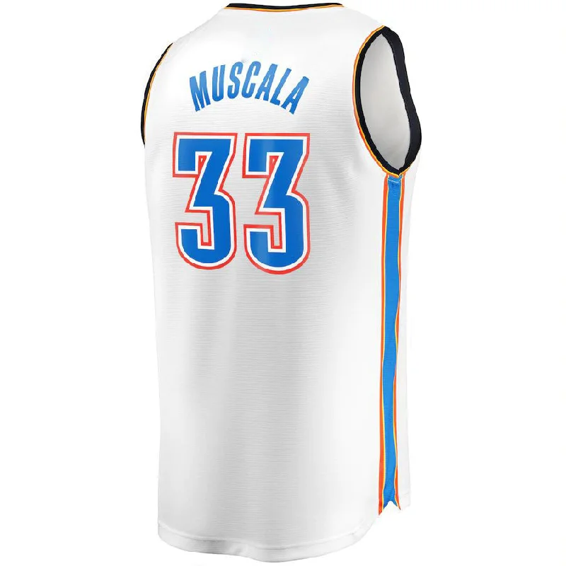 OC.Thunder #33 Mike Muscala Fanatics Branded  Fast Break Replica Jersey Association Edition White Stitched American Basketball Jersey